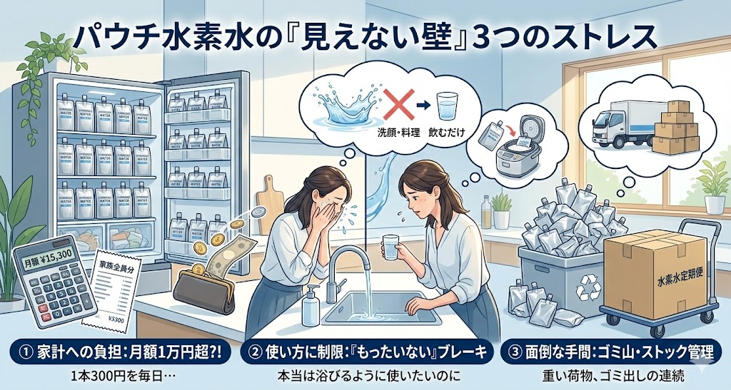 パウチ水素水の見えない壁